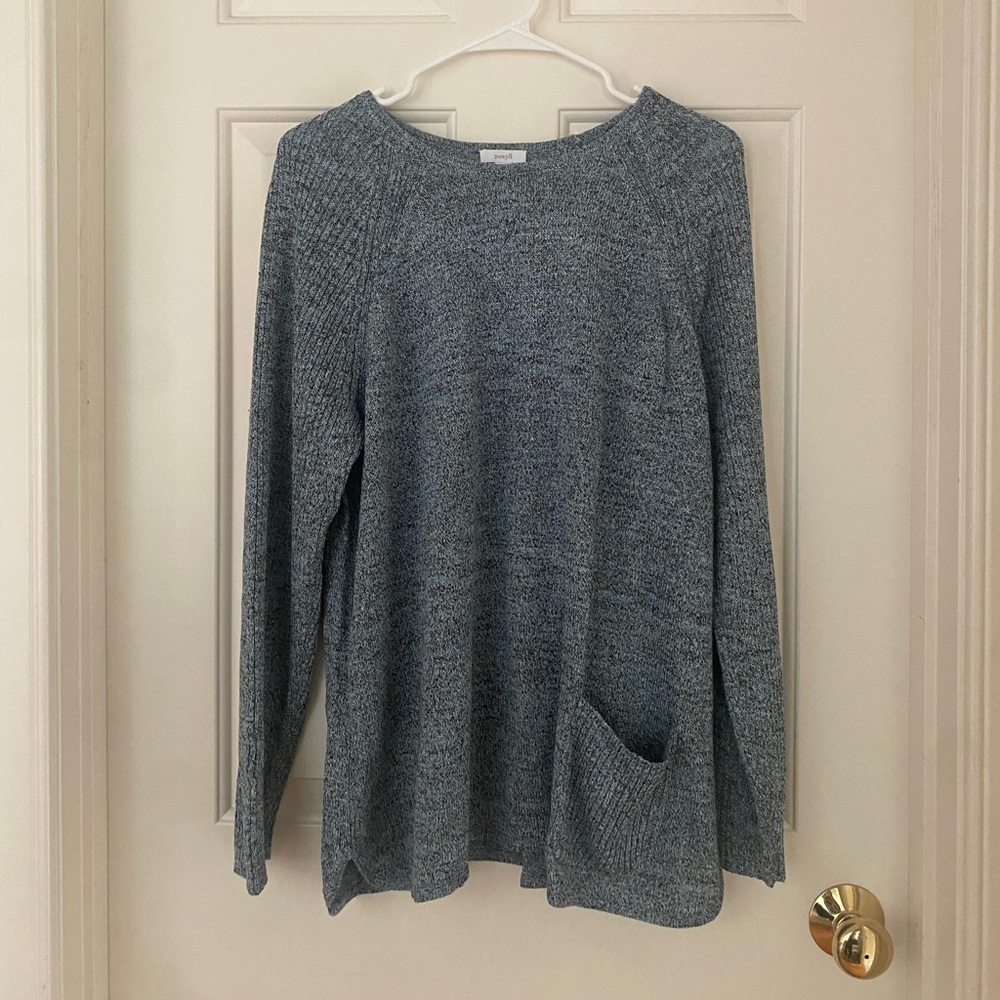 NWT J.Jill PureJill Ice Blue Multi Cozy Sweater